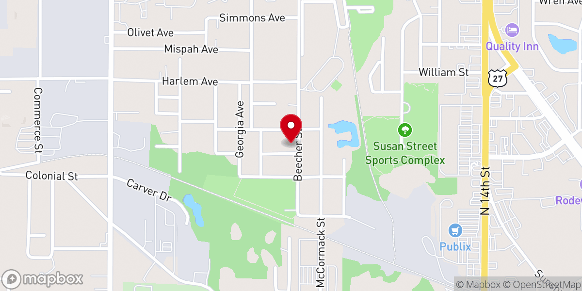 Map showing location of Carver Heights Church of Christ