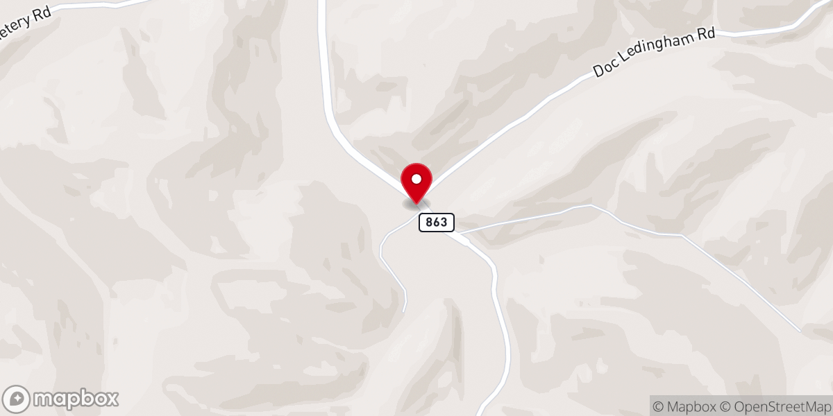 Map showing location of Lower Blaine Trace Enterprise Baptist Church