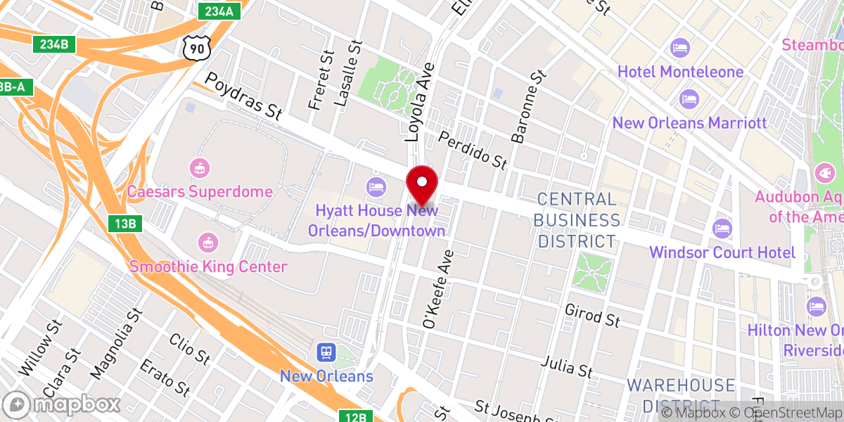 Map showing location of Greater New Orleans Inc