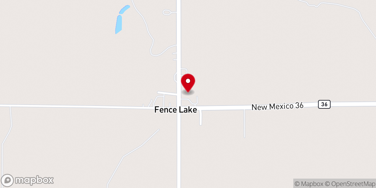 Map showing location of Fence Lake Community Center