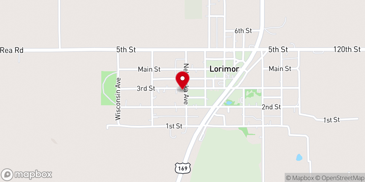 Map showing location of Lorimor Methodist Church