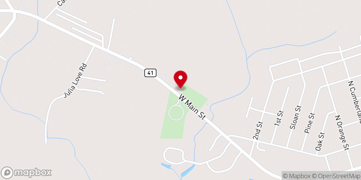 Map showing location of Rockfish Presbyterian Church