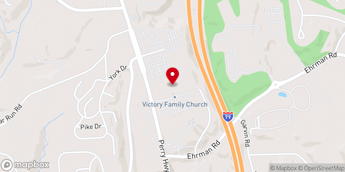 Map showing location of Victory Family Church - Cranberry Township Campus