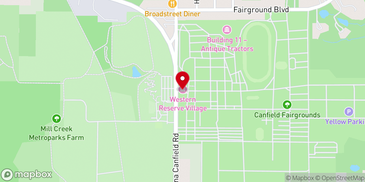 Map showing location of Canfield Fairgrounds