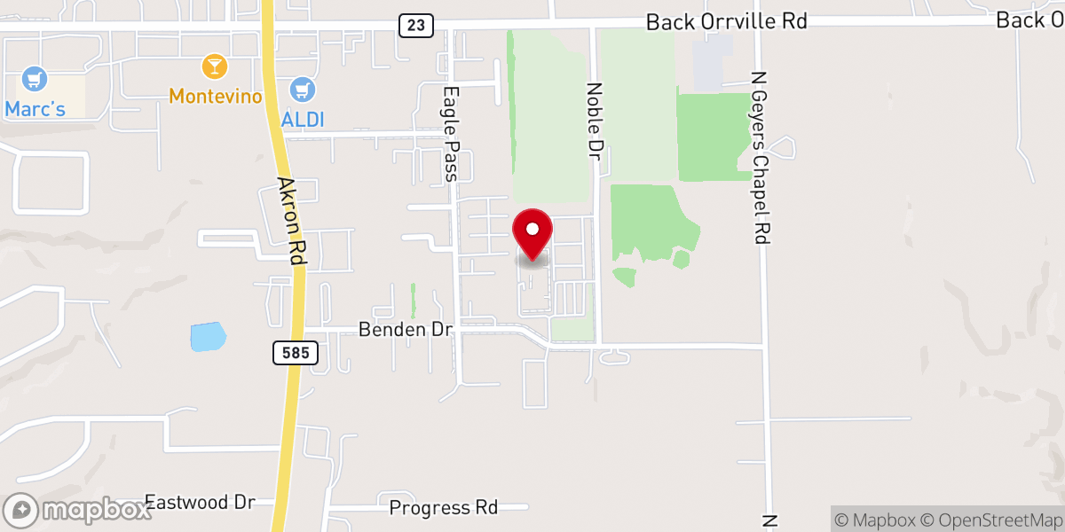 Map showing location of Living Faith Church