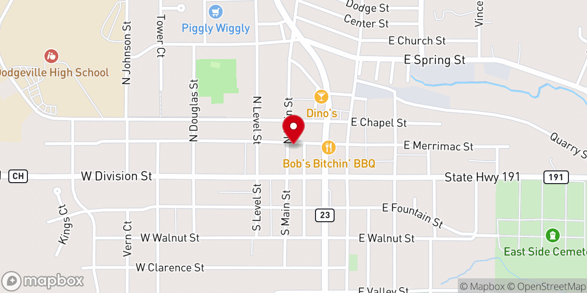 Map showing location of Plymouth Congregational United Church of Christ