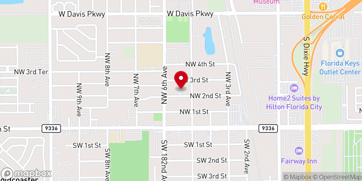 Map showing location of Casa de Oracion Miami