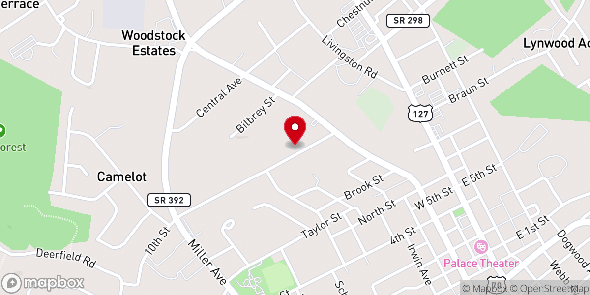 Map showing location of Crossville Community Church