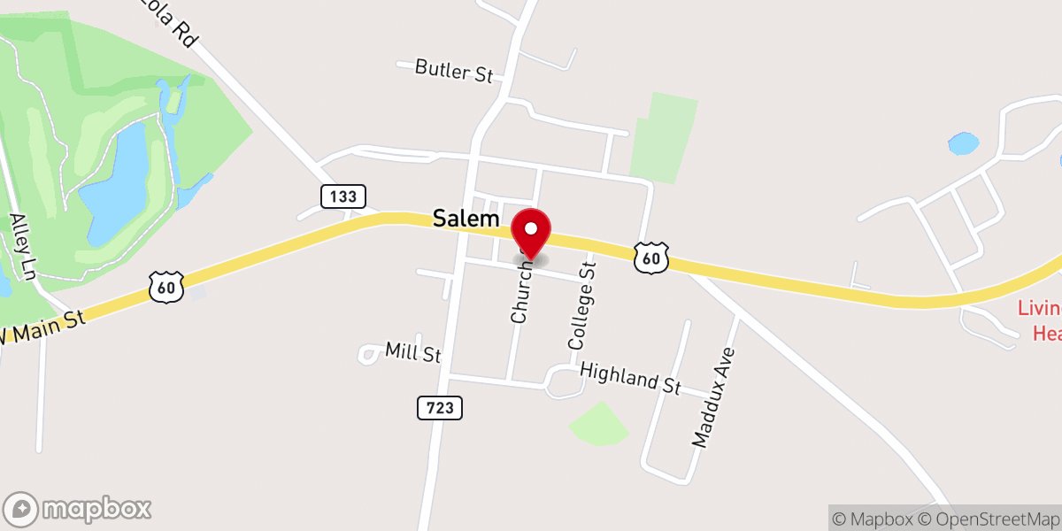 Map showing location of 107 Church St Salem, Ky