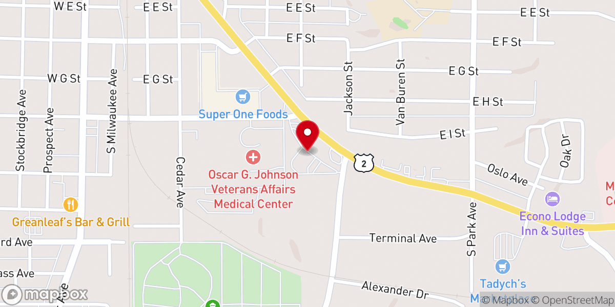 Map showing location of First Lutheran Church