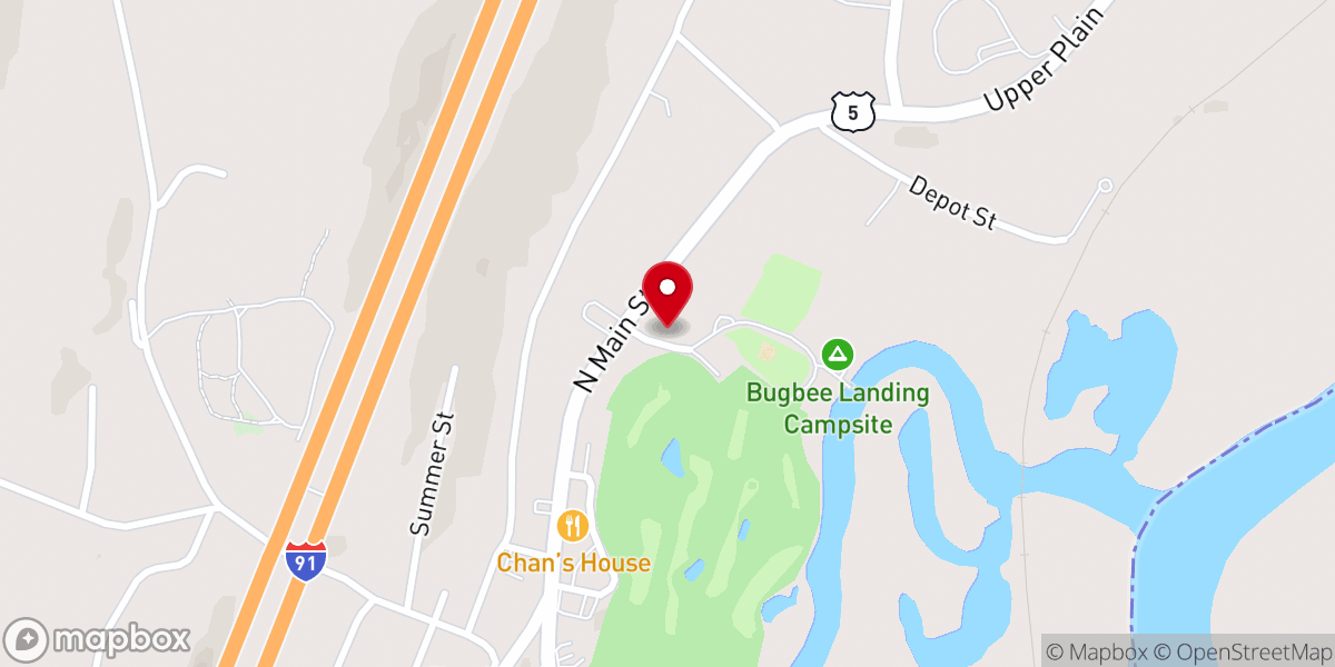 Map showing location of Bradford Churches Food Shelf - Food Distribution Center