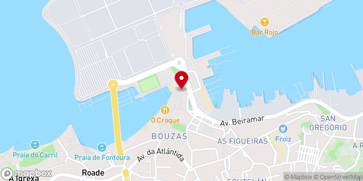 Map showing location of Iglesia de San Miguel de Bouzas
