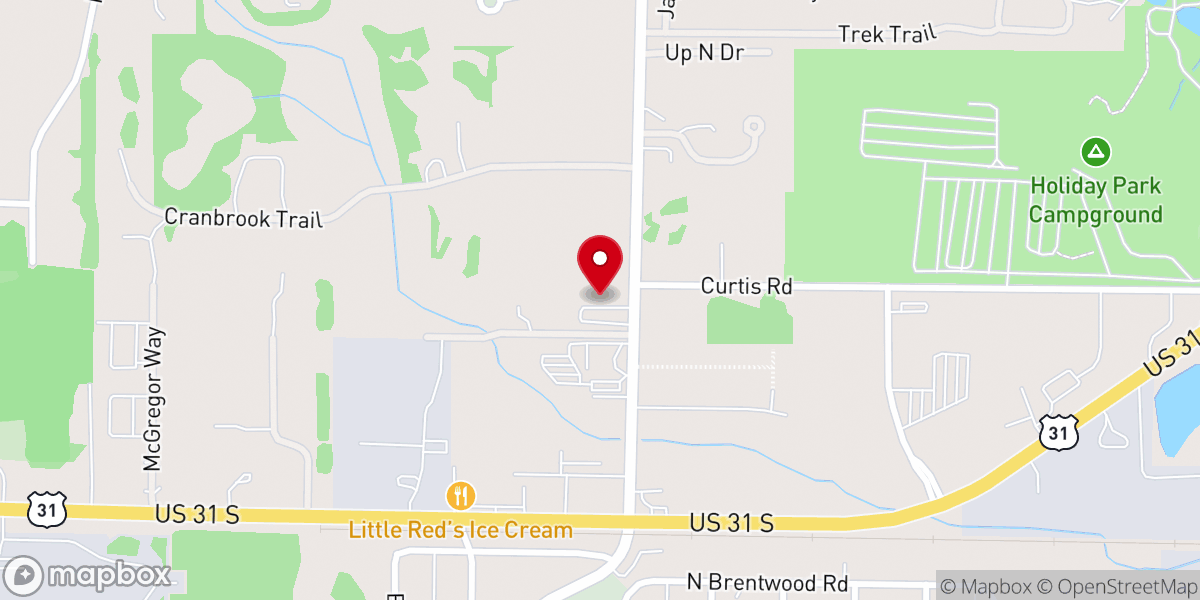 Map showing location of Grawn United Methodist Church