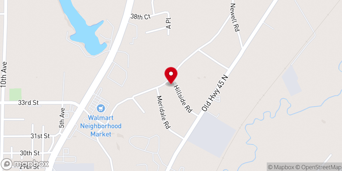 Map showing location of Meridale Baptist Church