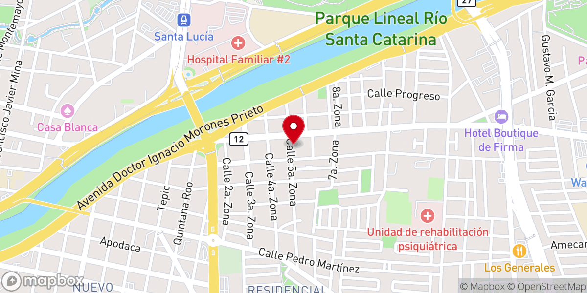 Map showing location of Iglesia Bautista Berea de Monterrey AR