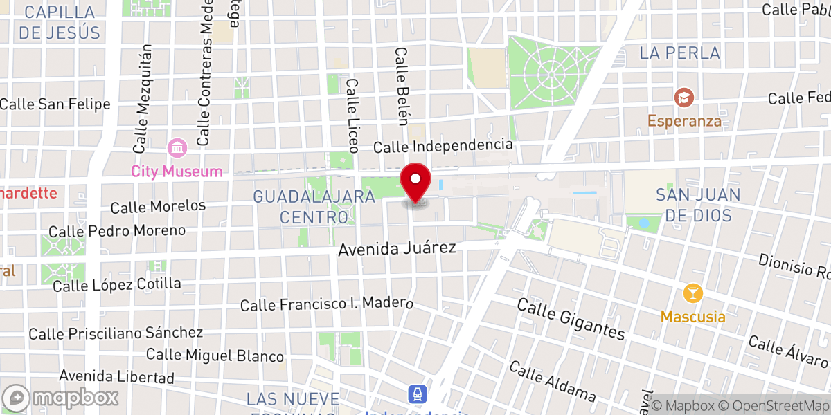 Map showing location of Parroquia de San Agustín
