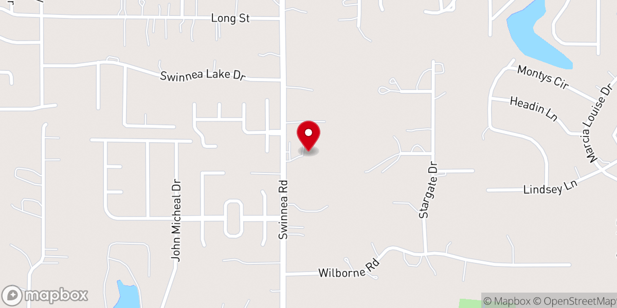 Map showing location of Grace Acres Baptist Church