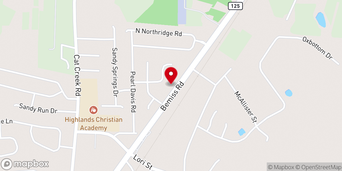 Map showing location of Valdosta Korean Baptist Church