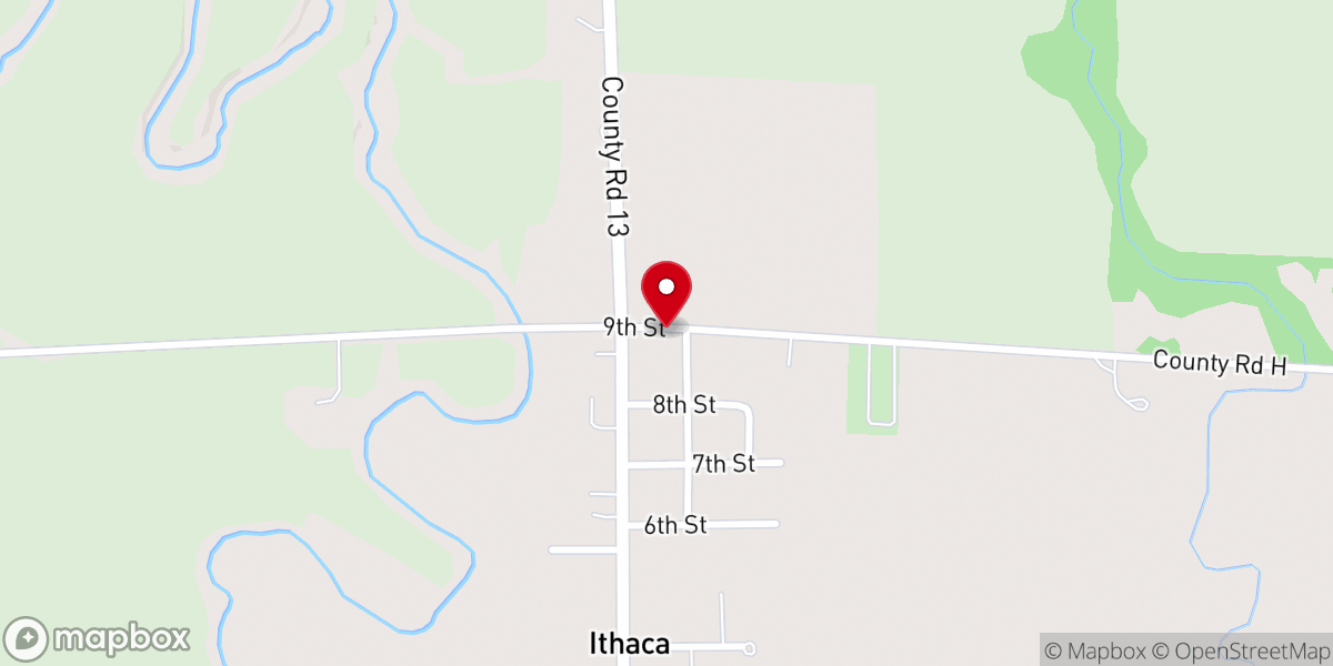 Map showing location of Ithaca