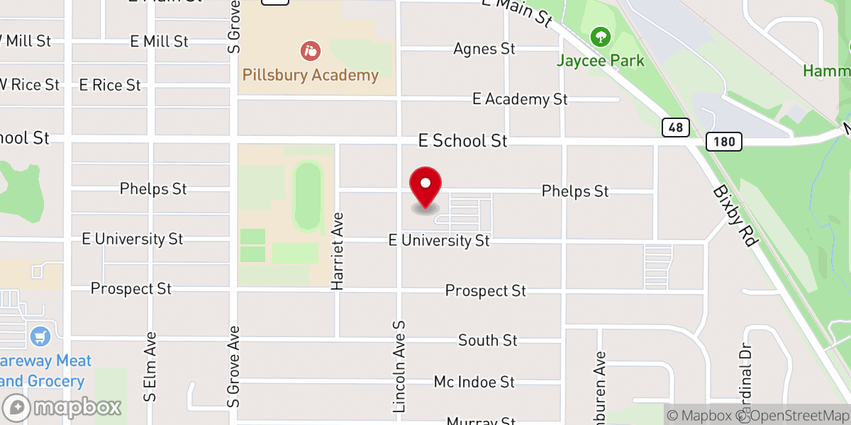 Map showing location of ELCA Youth Ministry Network