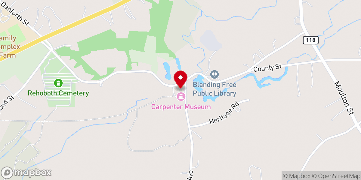 Map showing location of Rehoboth Congregational Church