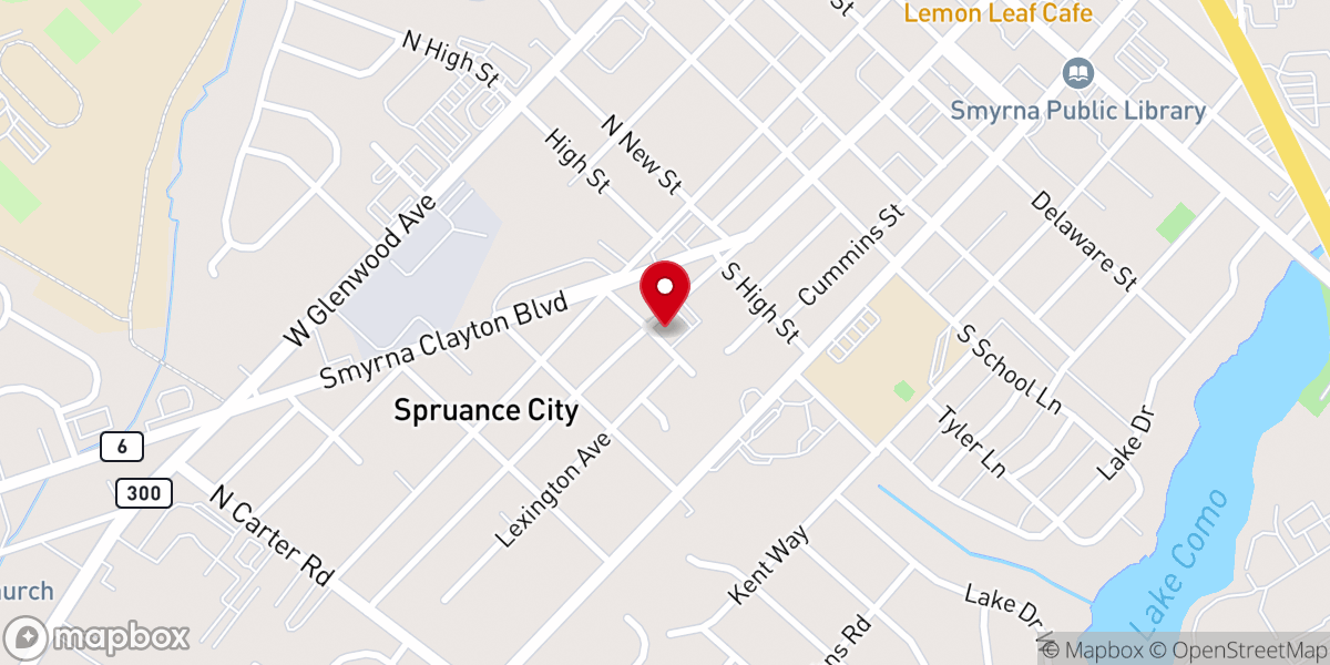 Map showing location of Smyrna Wesleyan Church
