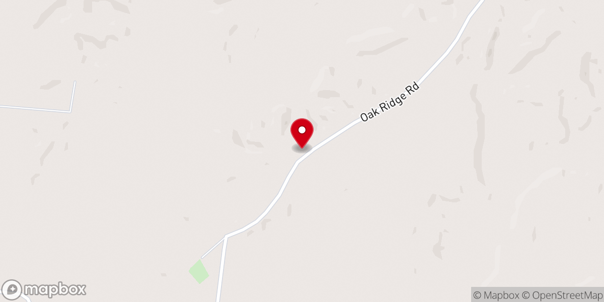 Map showing location of Oak Ridge Church of Christ