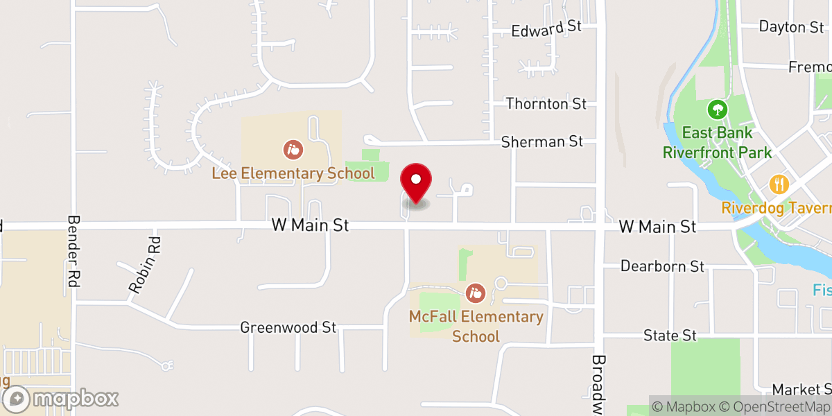Map showing location of Restoration Christian Reformed Church