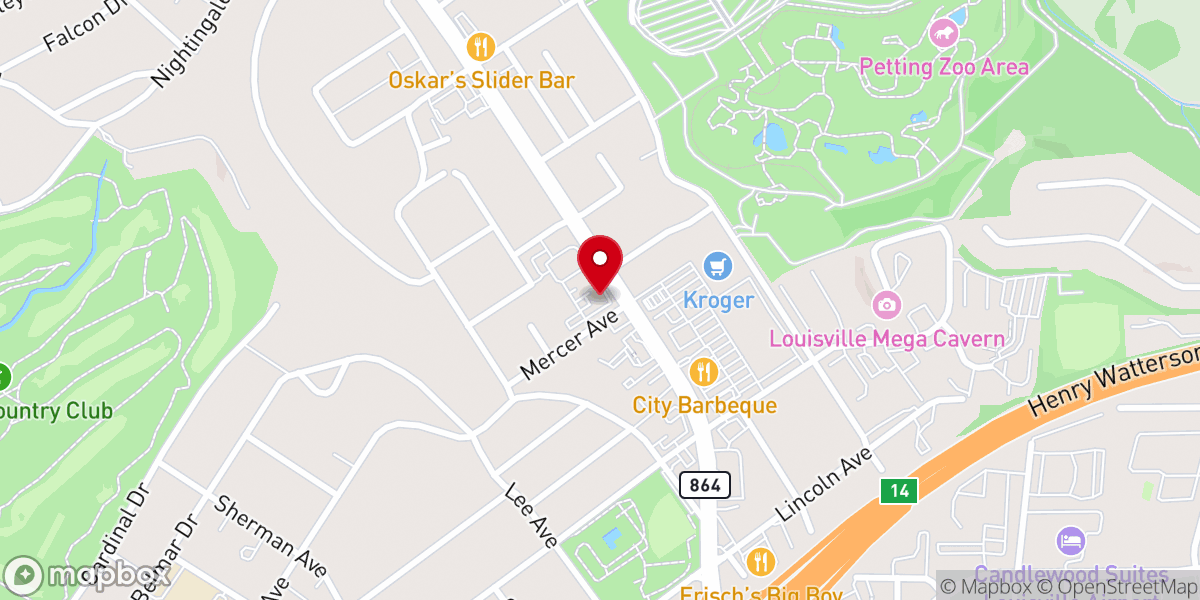 Map showing location of Archdiocese of Louisville Pastoral Center