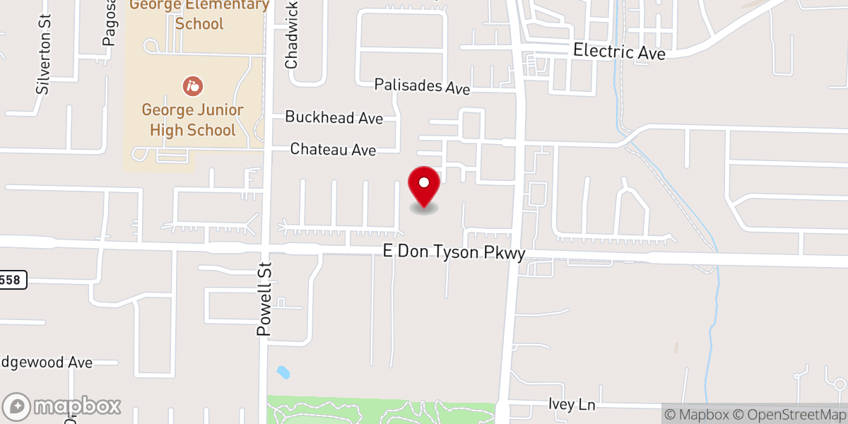 Map showing location of Vineyard Church