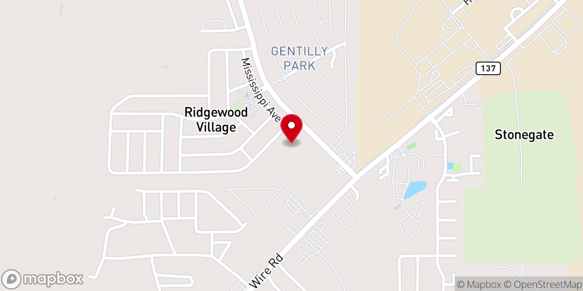 Map showing location of West Auburn Baptist Church