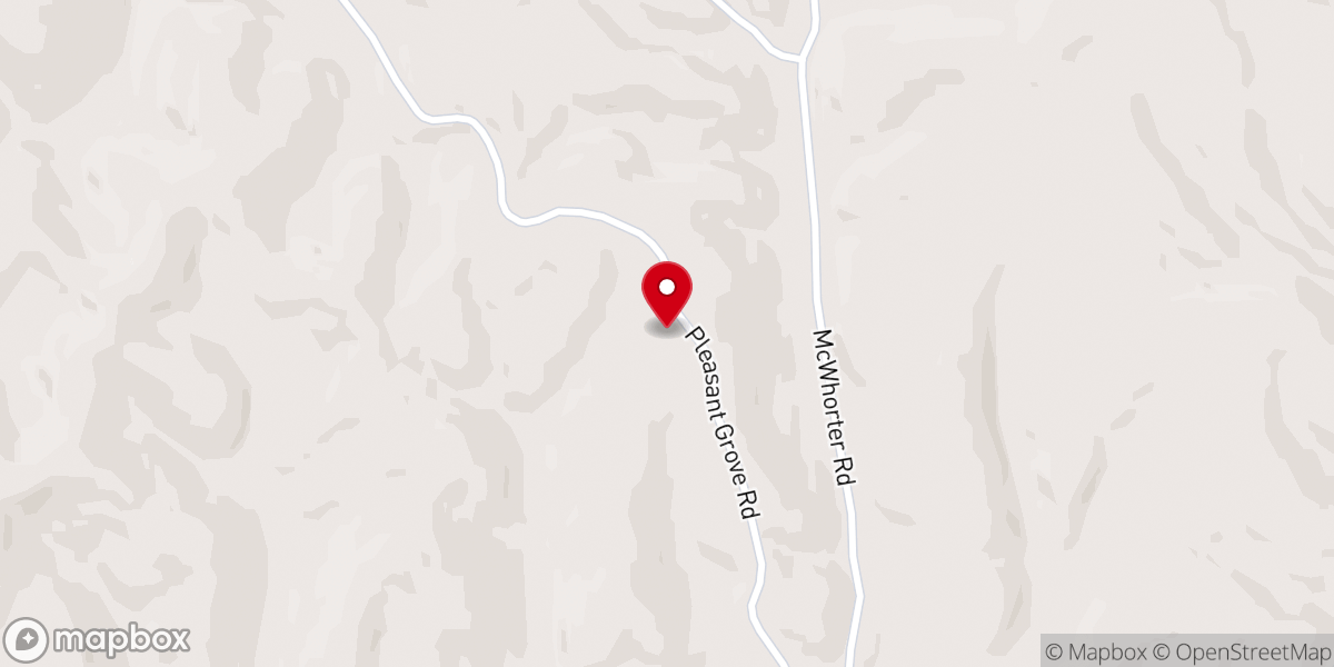 Map showing location of Pleasant Grove Baptist Church