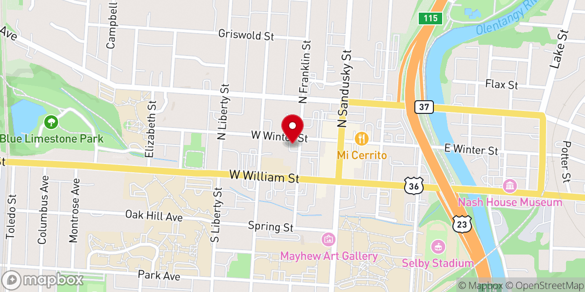 Map showing location of Andrews House