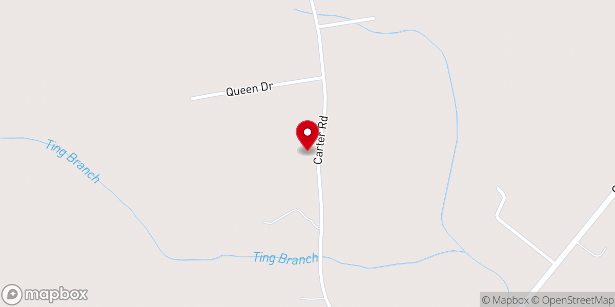 Map showing location of Liberty Hill Christian Church