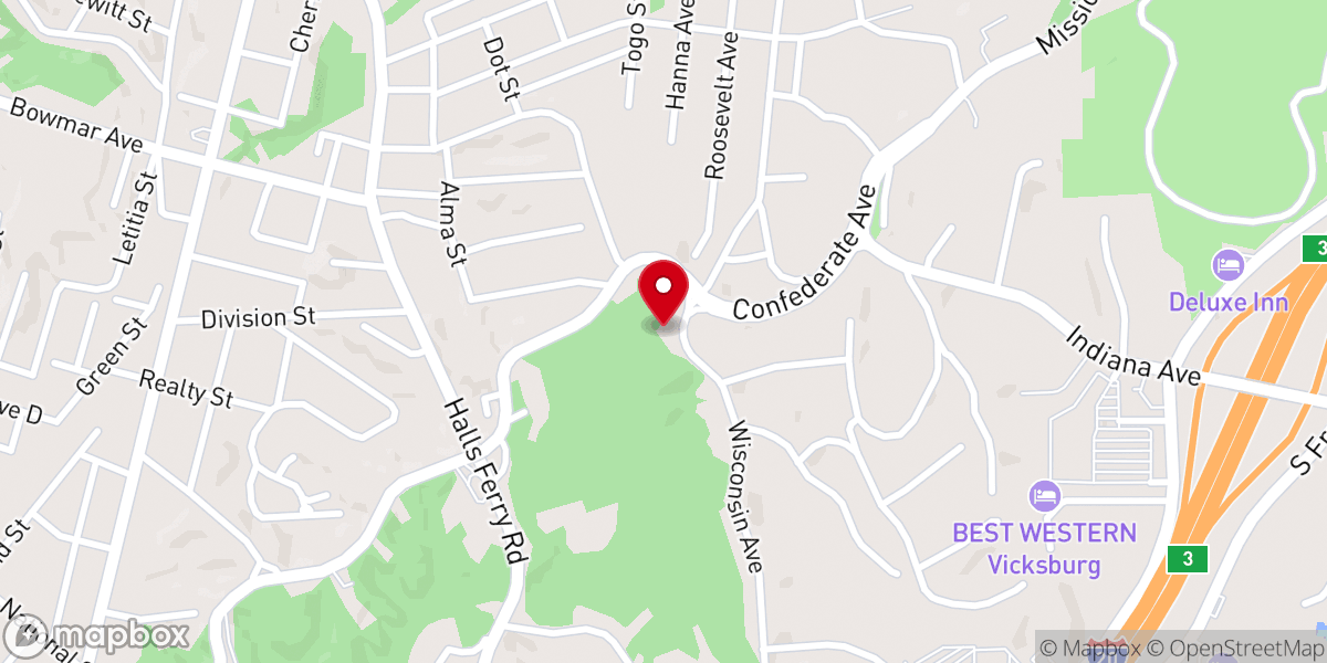 Map showing location of New Mount Elem Church