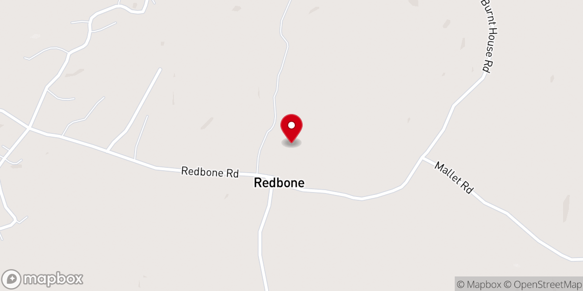Map showing location of Redbone Church
