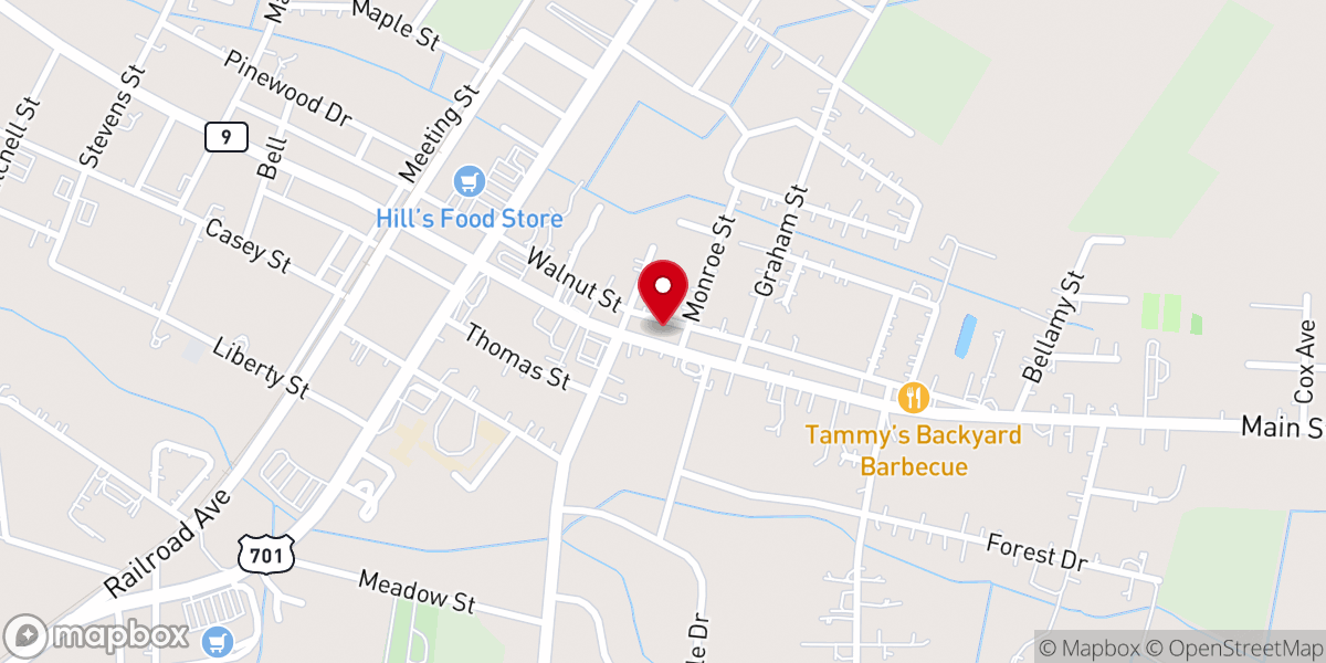 Map showing location of Loris Church of Christ