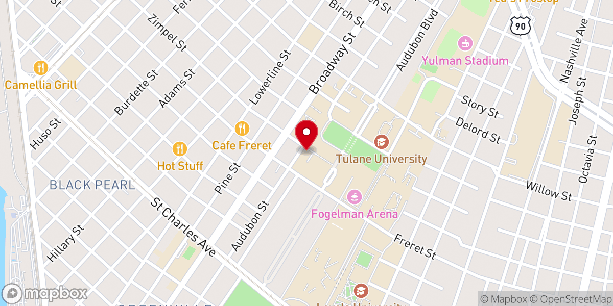 Map showing location of Tulane Catholic