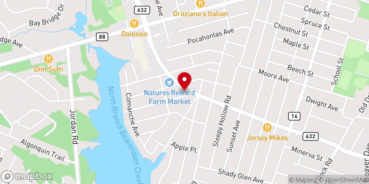 Map showing location of Life Chapel Assembly of God