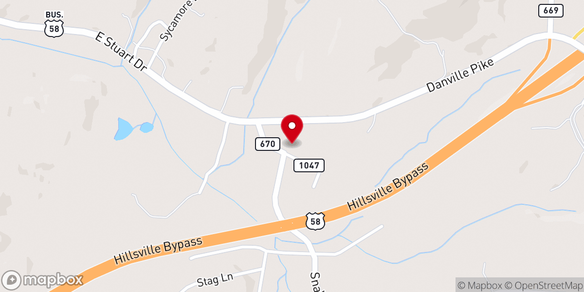 Map showing location of Fairview Presbyterian Church