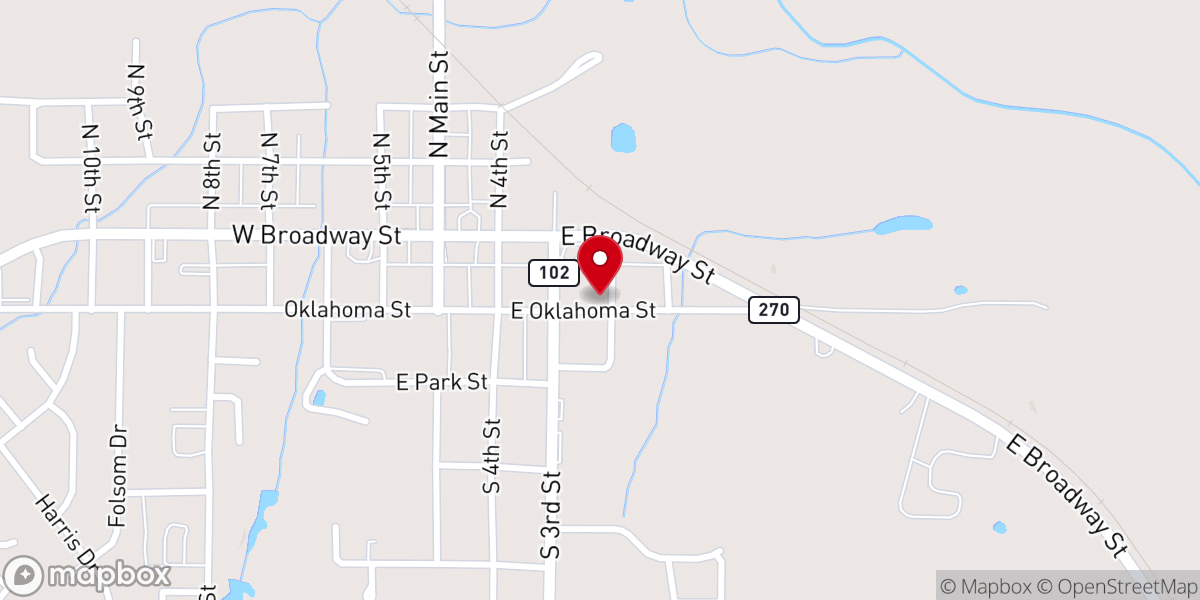 Map showing location of Mt Olive Baptist Church