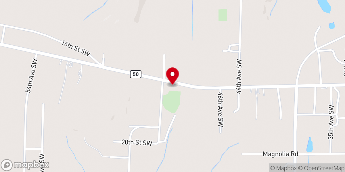Map showing location of Greenwood Baptist Church