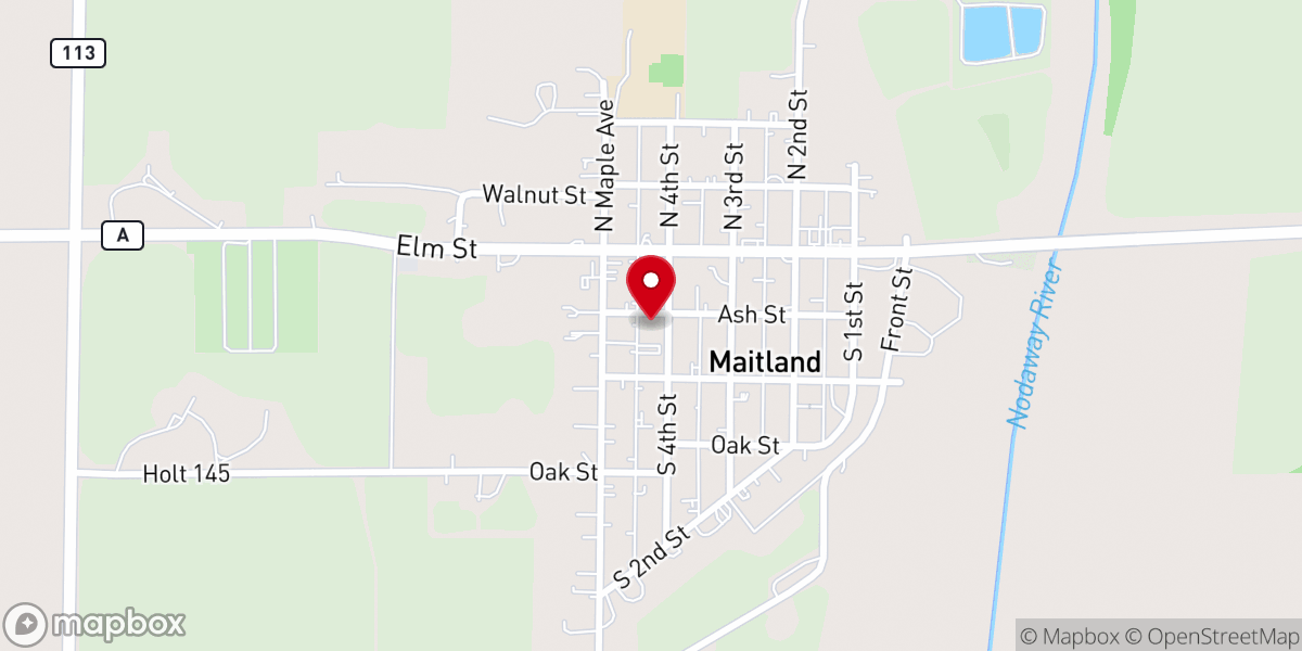 Map showing location of Maitland Christian Church