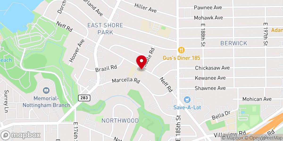 Map showing location of St Casimir Parish