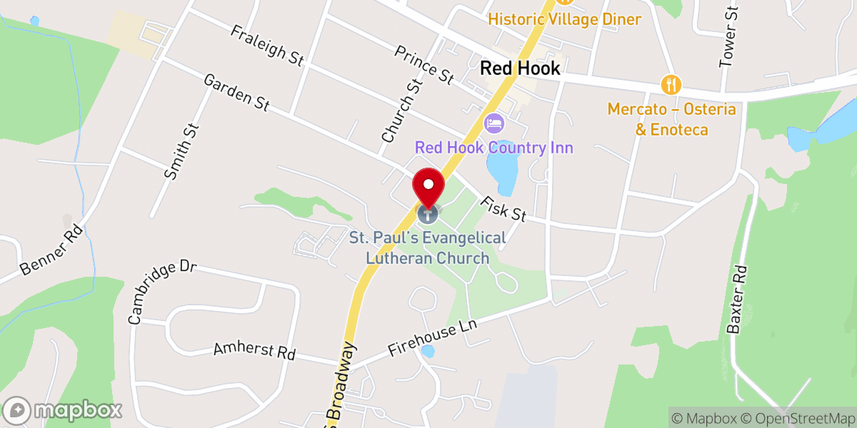 Map showing location of St Paul's Lutheran Church