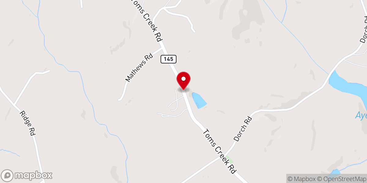 Map showing location of Pentecost Church