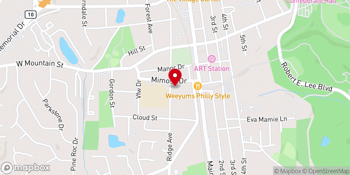 Map showing location of First Baptist Church of Stone Mountain