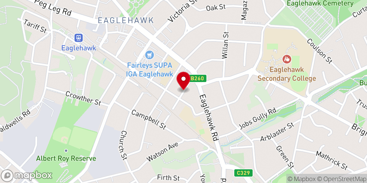 Map showing location of Bendigo Baptist Church - Eaglehawk Campus