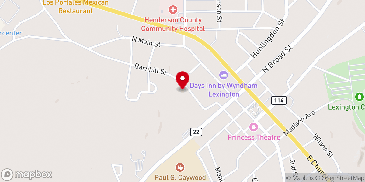 Map showing location of Mercer Brothers Memorial Chapel