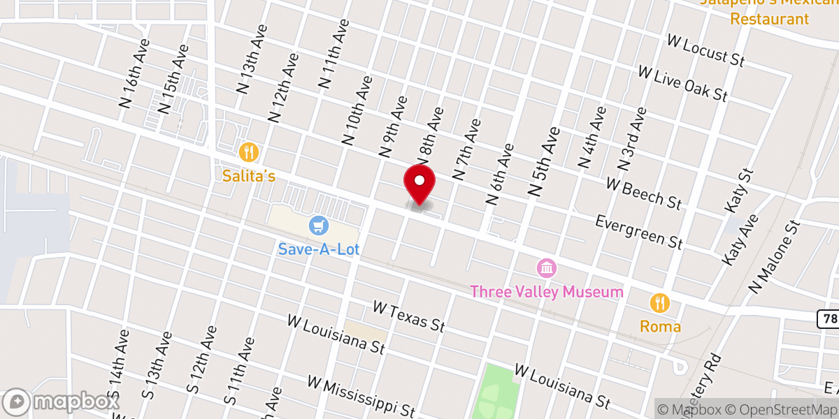 Map showing location of Hands of Hope Food & Resource Center